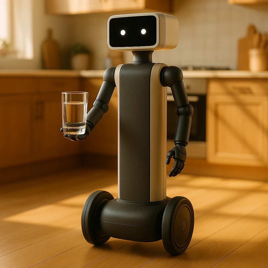 Concept render of Sevah's in-development Worker robot fetching a glass of water